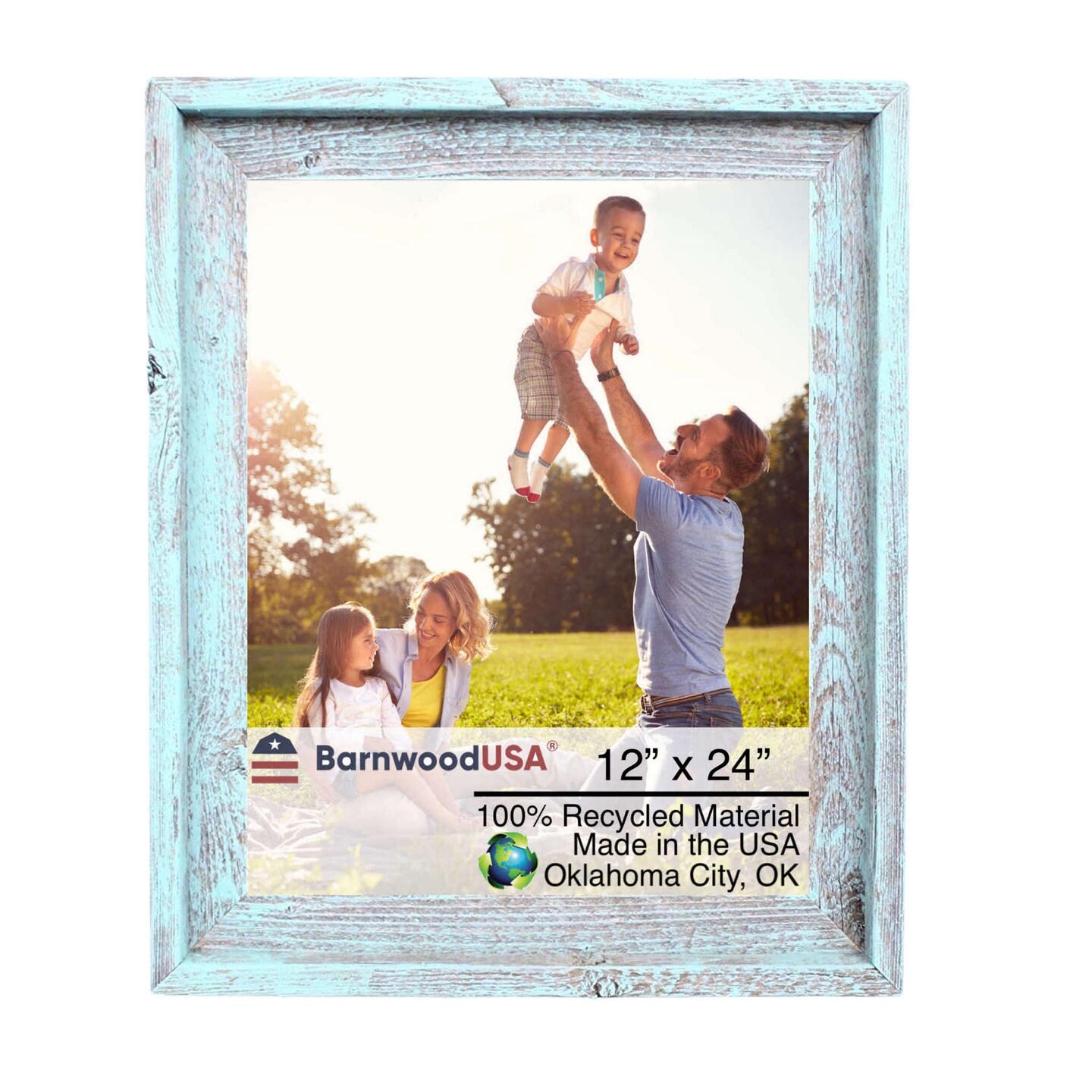 Rustic Farmhouse Signature Series 12 in. x 24 in. Reclaimed Wood Picture Frame