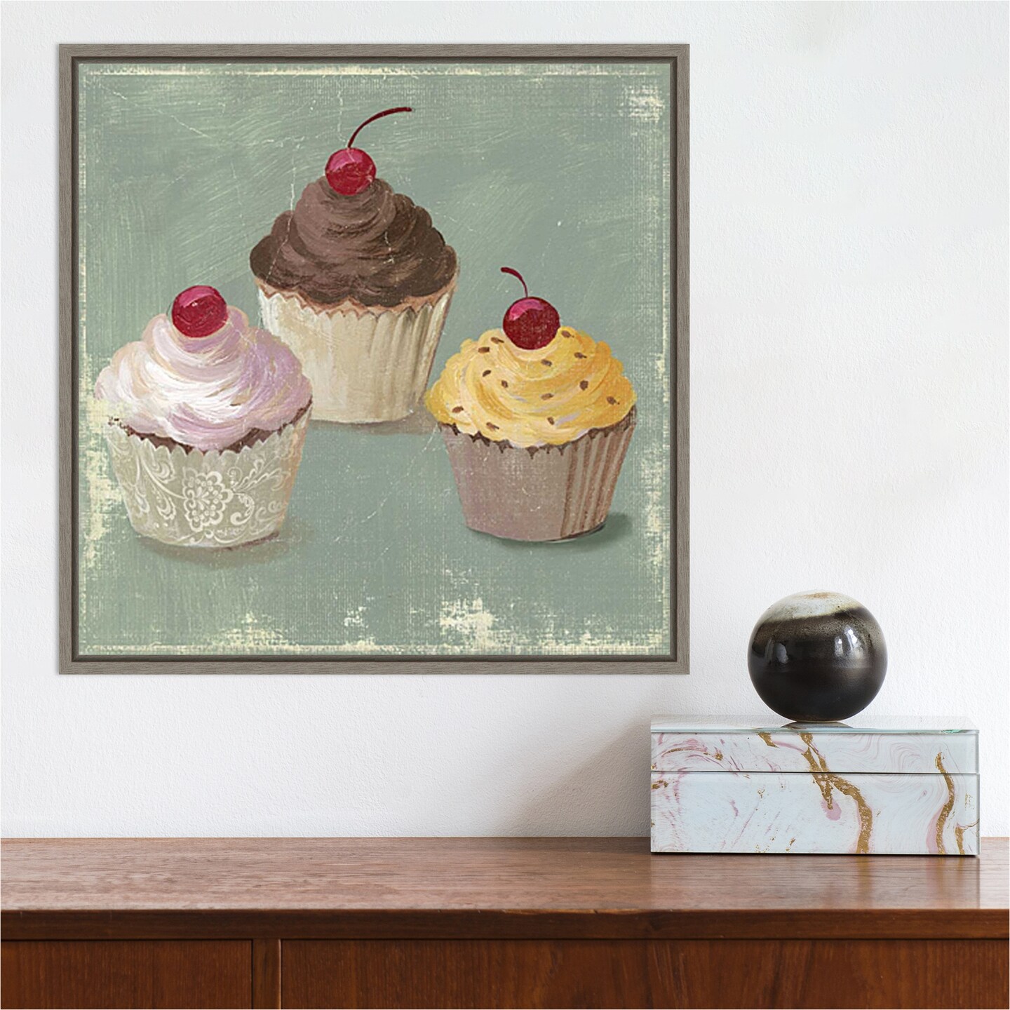 Cupcakes by PI Gallerie Canvas Wall Art Print Framed