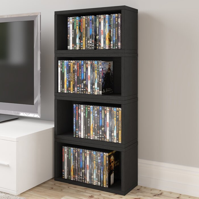 Way Basics Eco zBoard Stackable DVD Storage Rack, Black