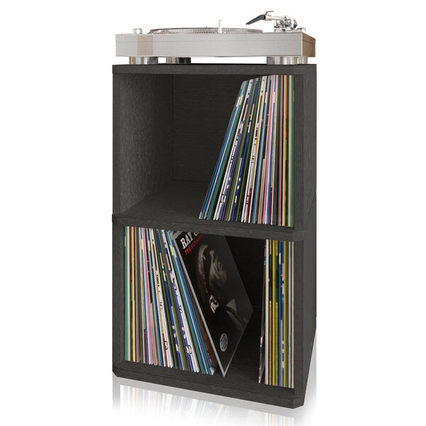 Marley 2-Shelf Vinyl Record Storage, Charcoal Black