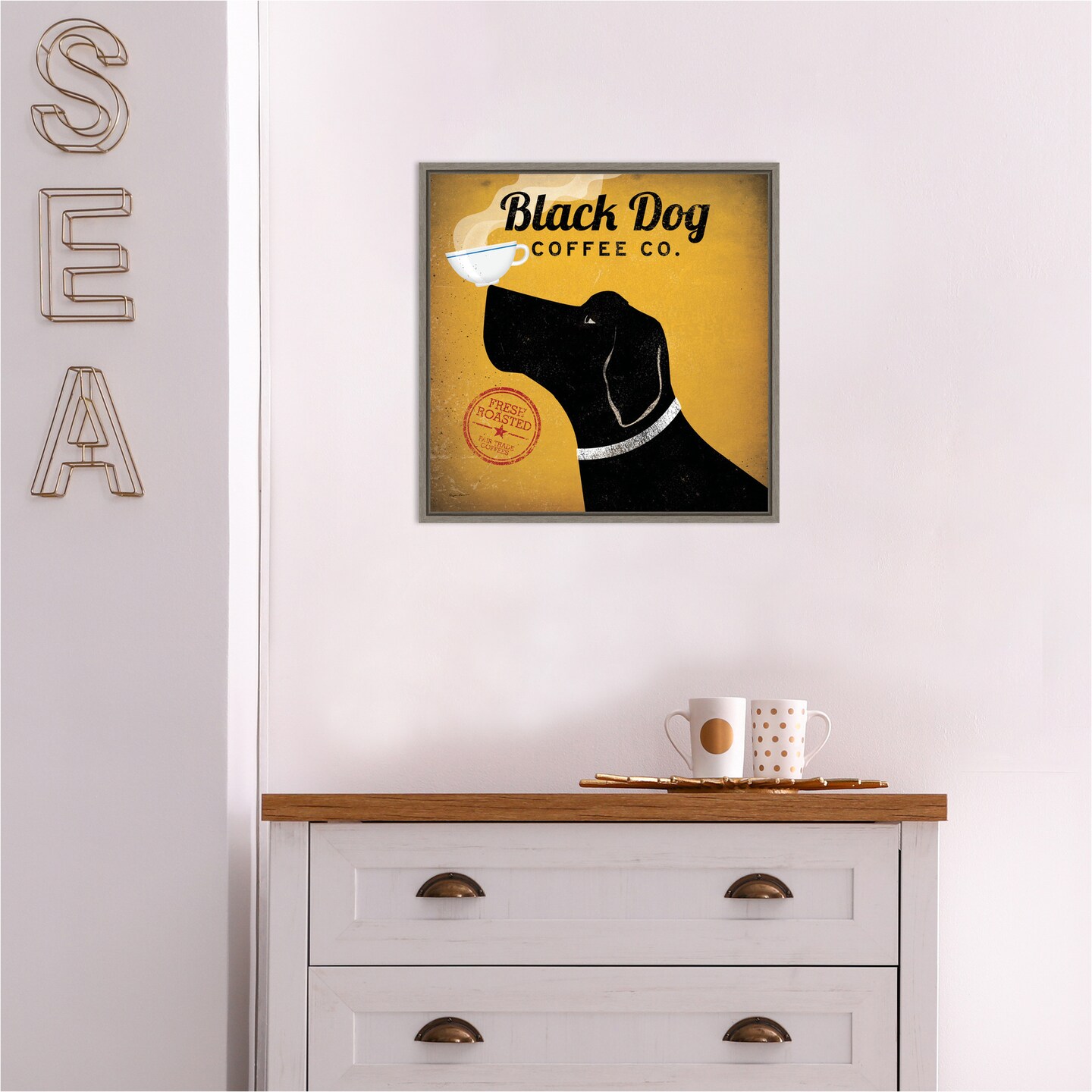 Black Dog Coffee Co by Ryan Fowler Canvas Wall Art Print Framed