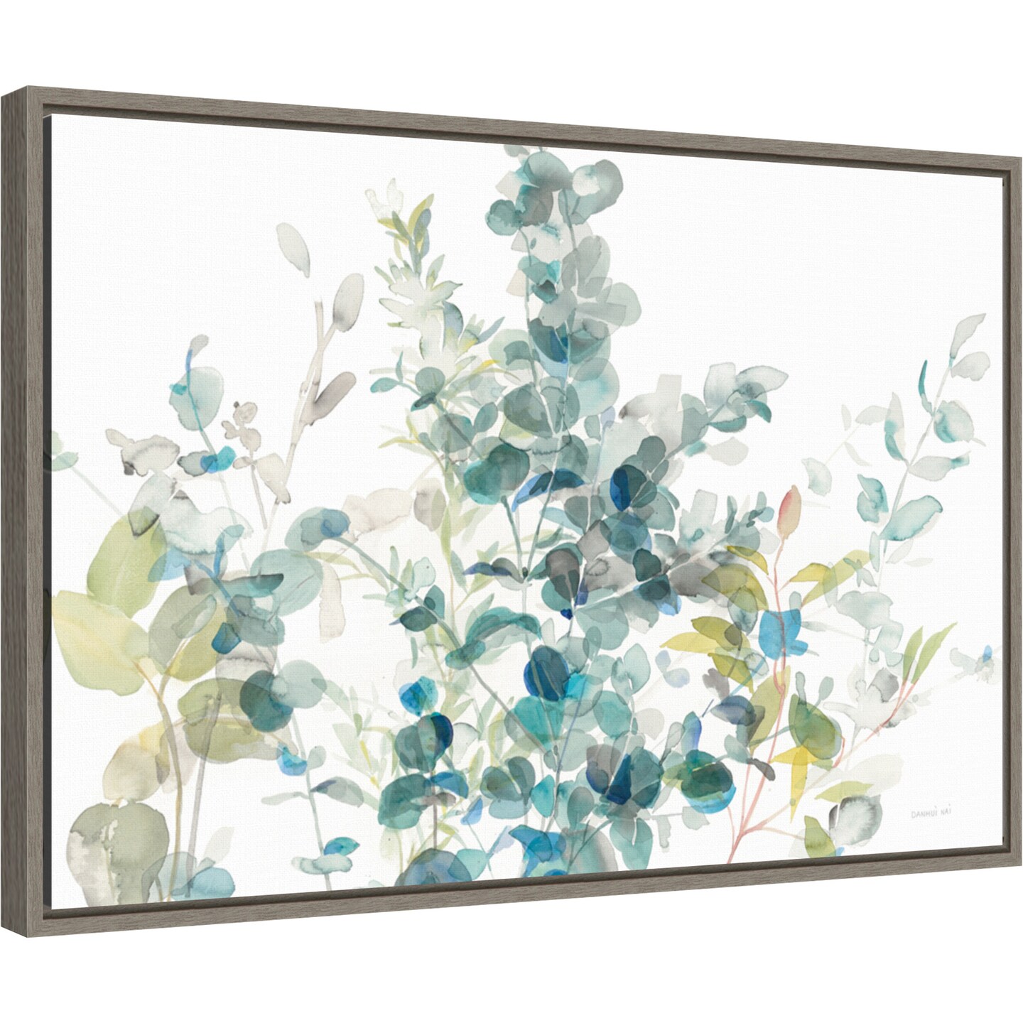 Eucalyptus I White Crop by Danhui Nai Canvas Wall Art Print Framed