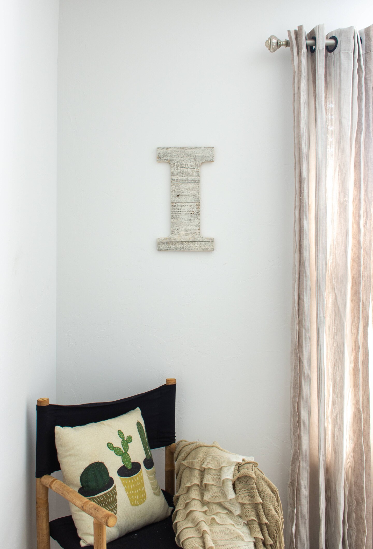 Rustic Farmhouse Large 16" White Decorative Monogram Wood Letter