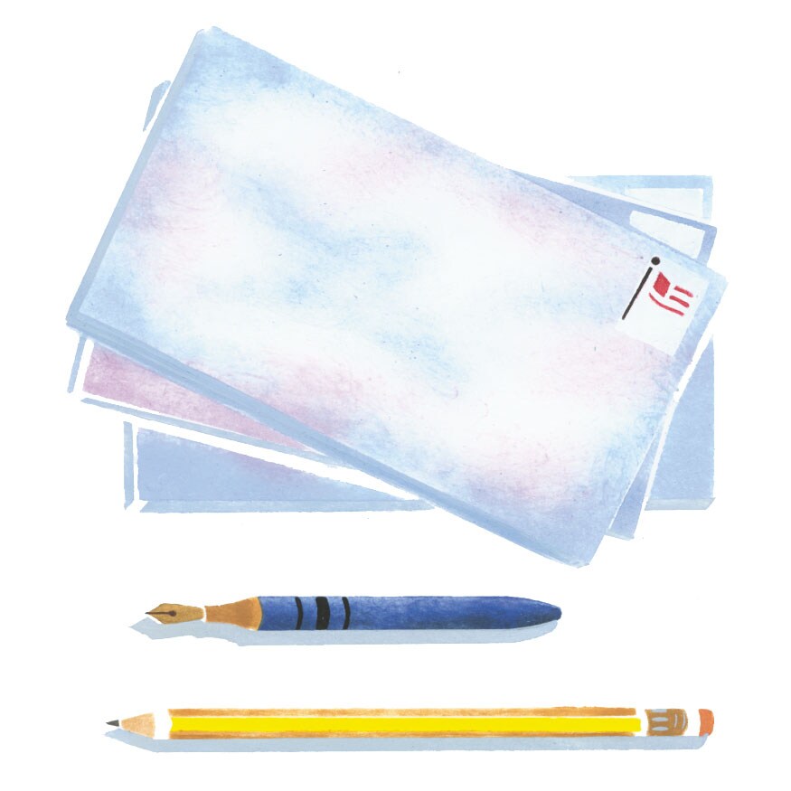 Letters, Pen and Paper Wall Stencil | 1314 by Designer Stencils | Reusable Art Craft Stencils for Painting on Walls, Canvas, Wood | Reusable Plastic Paint Stencil for Home Makeover | Easy to Use & Clean Art Stencil