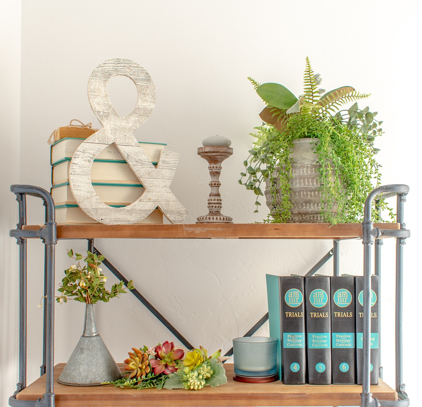 Rustic Farmhouse Large 16" White Decorative Monogram Wood Letter