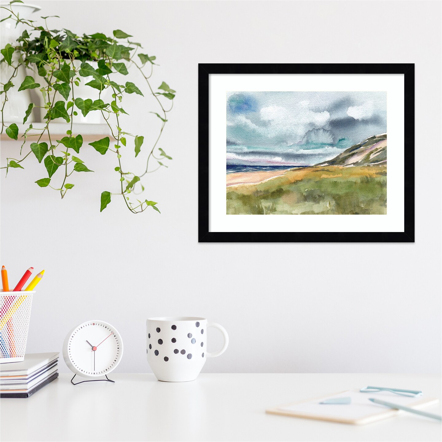 Seascape by Patricia Shaw Wood Framed Wall Art Print