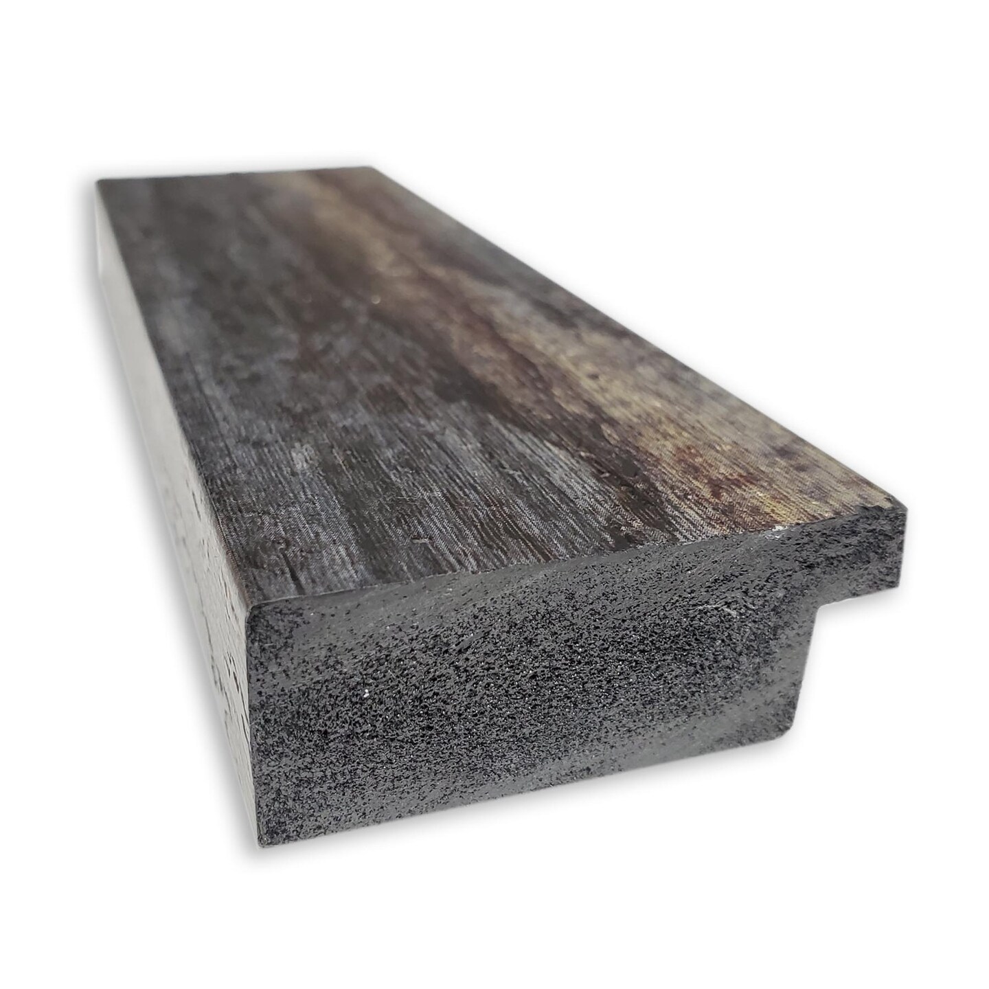 Beveled Bathroom Wall Mirror, Bark Rustic Char Narrow Frame