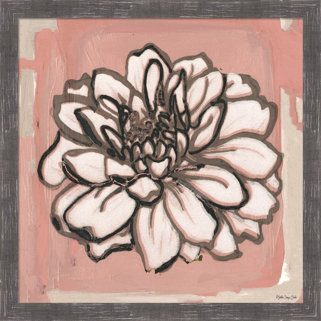 Pink and Gray Floral 2 by Stellar Design Studio 18" x 18" Framed Wall Art Framed Art Michaels
