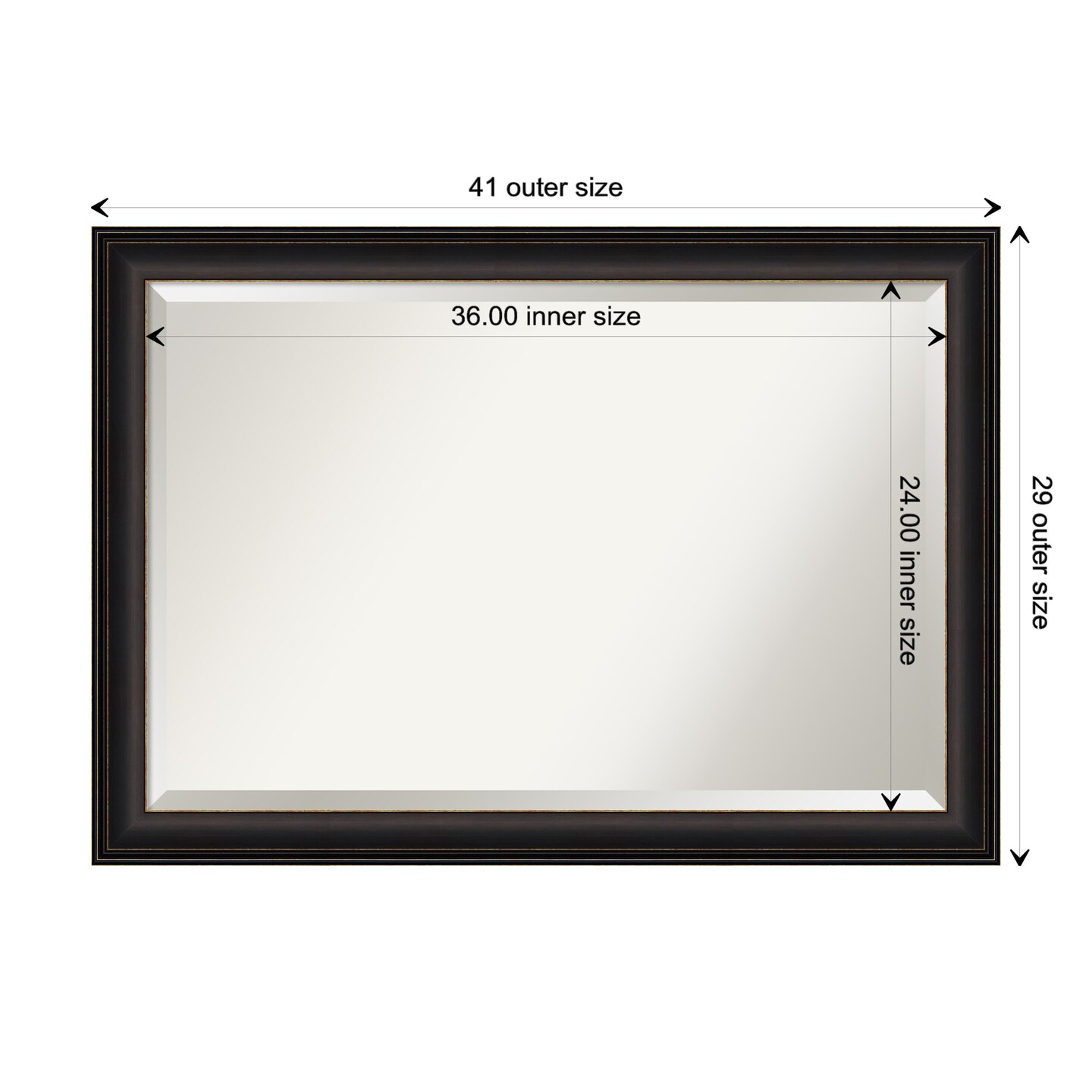 Beveled Bathroom Wall Mirror, Trio Oil Rubbed Bronze Frame