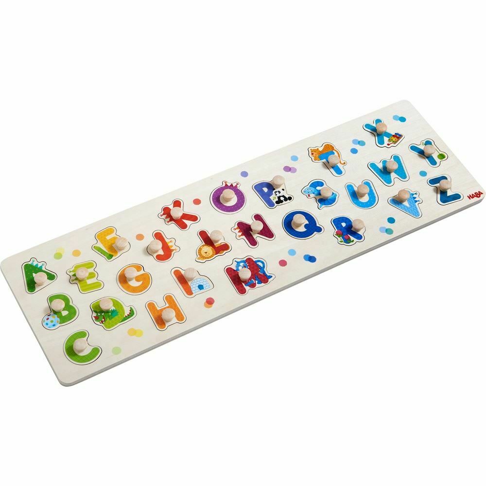 HABA My First ABC Wooden Clutching Puzzle with Large Grasping Knobs