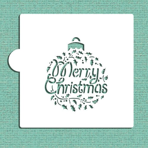 Merry Christmas Holly Ornament Cookie And Craft Stencil Cm074 By Designer Stencils Cookie