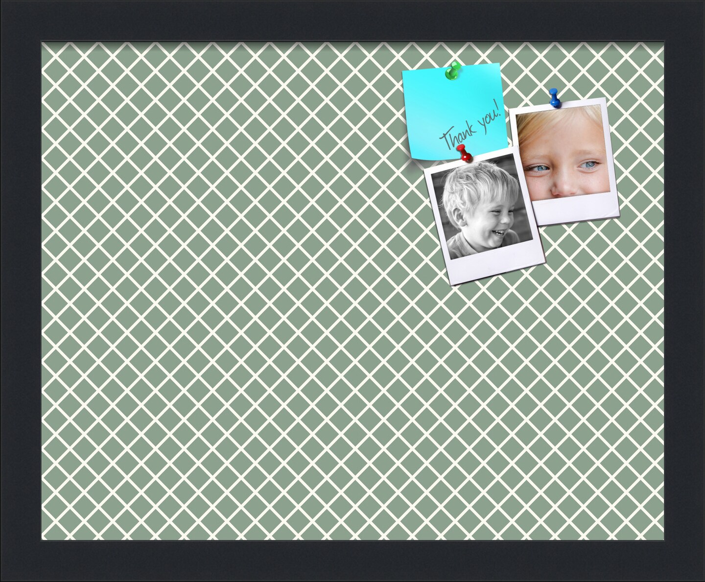 PinPix Custom Bulletin Board Nile Green Diamond Poster Board Has a