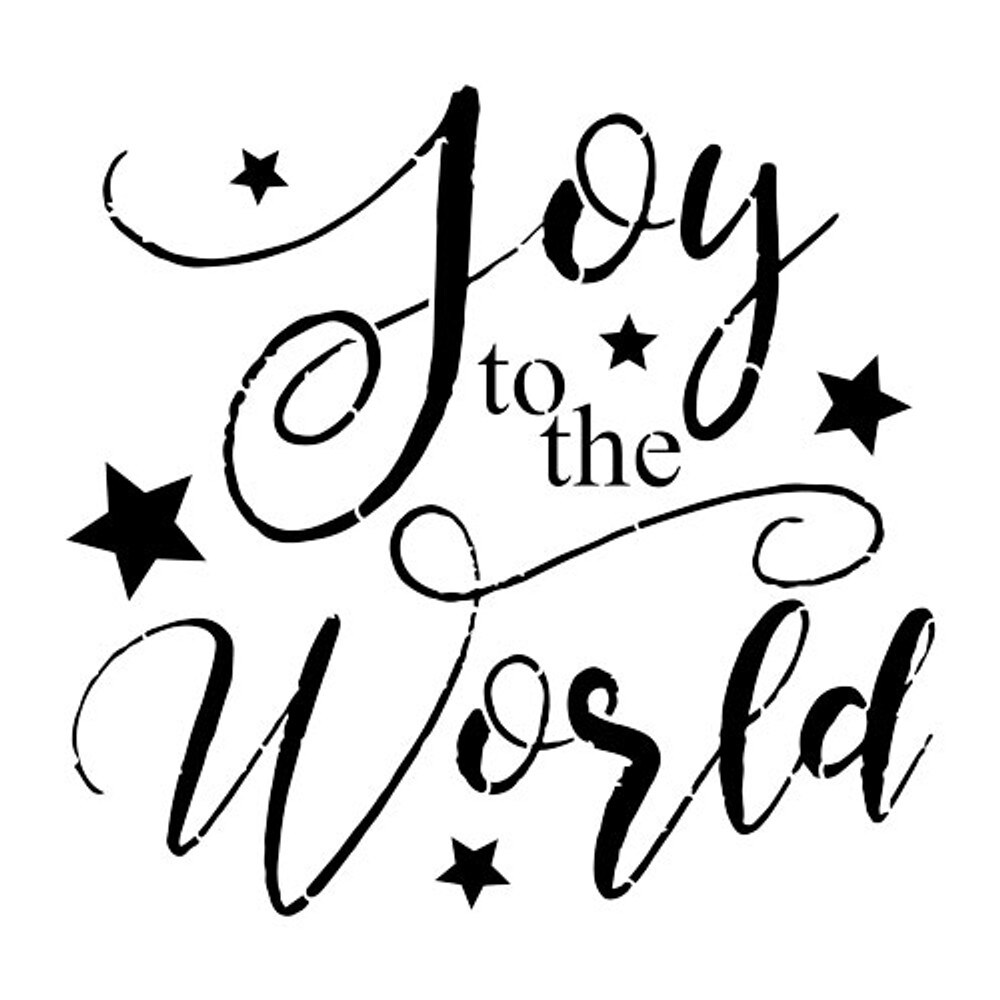 Joy to the World Embossing 12 x 12 Stencil | FS049 by Designer Stencils | Word & Phrase Stencils | Reusable Stencils for Painting on Wood, Wall, Tile, Canvas, Paper, Fabric, Furniture, Floor | Reusable Stencil for Home Makeover | Easy to Use & Clean