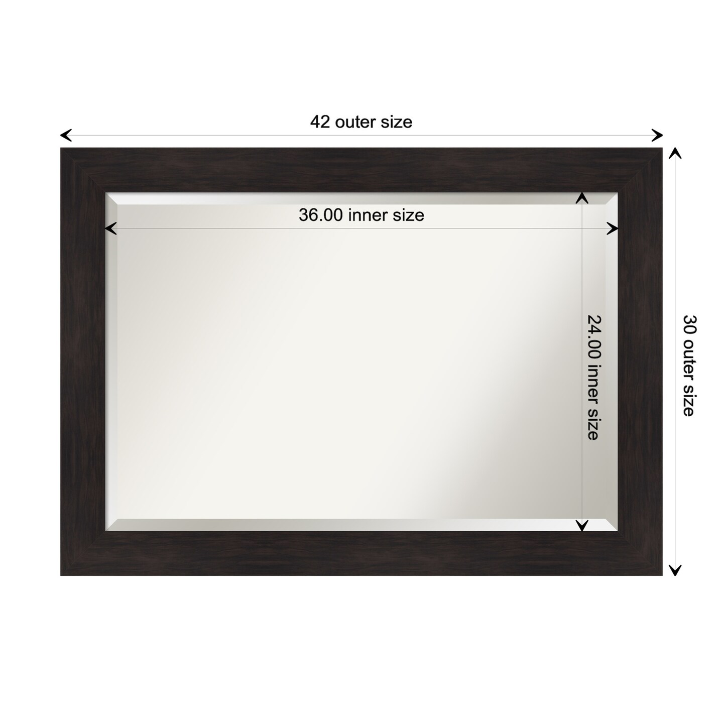 Beveled Bathroom Wall Mirror, Furniture Espresso Frame