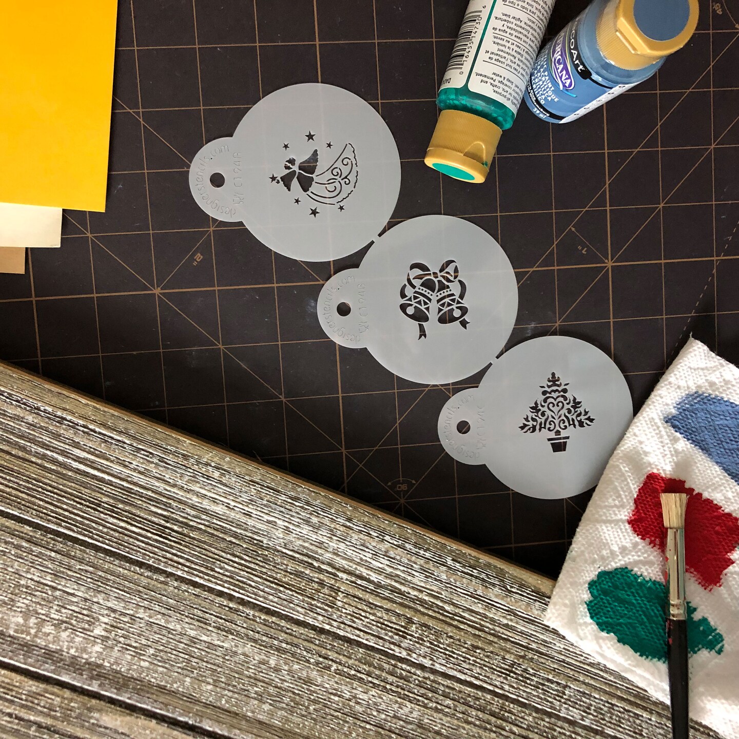 1.5-Inch Small Christmas Cookie & Cupcake Stencils: Christmas Tree, Angel, Bells | C194 by Designer Stencils |