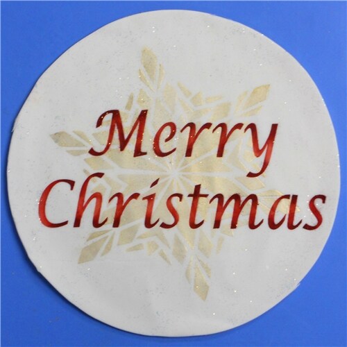 Merry Christmas Cake Stencil | C016 by Designer Stencils | Cake Decorating Tools | Baking Stencils for Royal Icing, Airbrush, Dusting Powder | Reusable Plastic Food Grade Stencil for Cakes & Cookies | Easy to Use & Clean Cake & Cookie Stencil