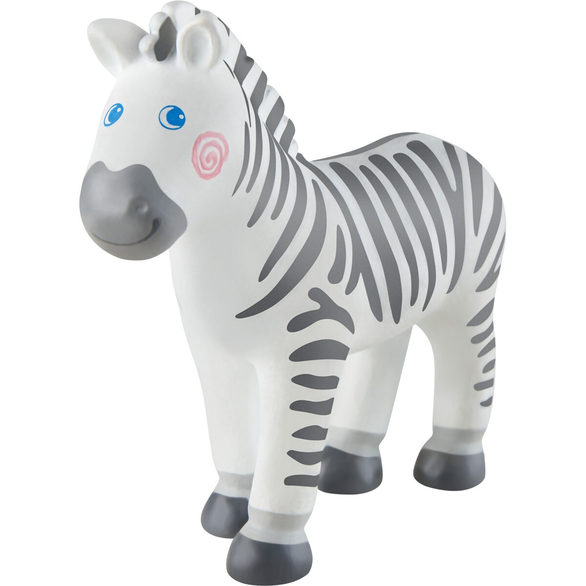 HABA Little Friends Zebra - 4&#x22; Chunky Plastic Zoo Animal Toy Figure