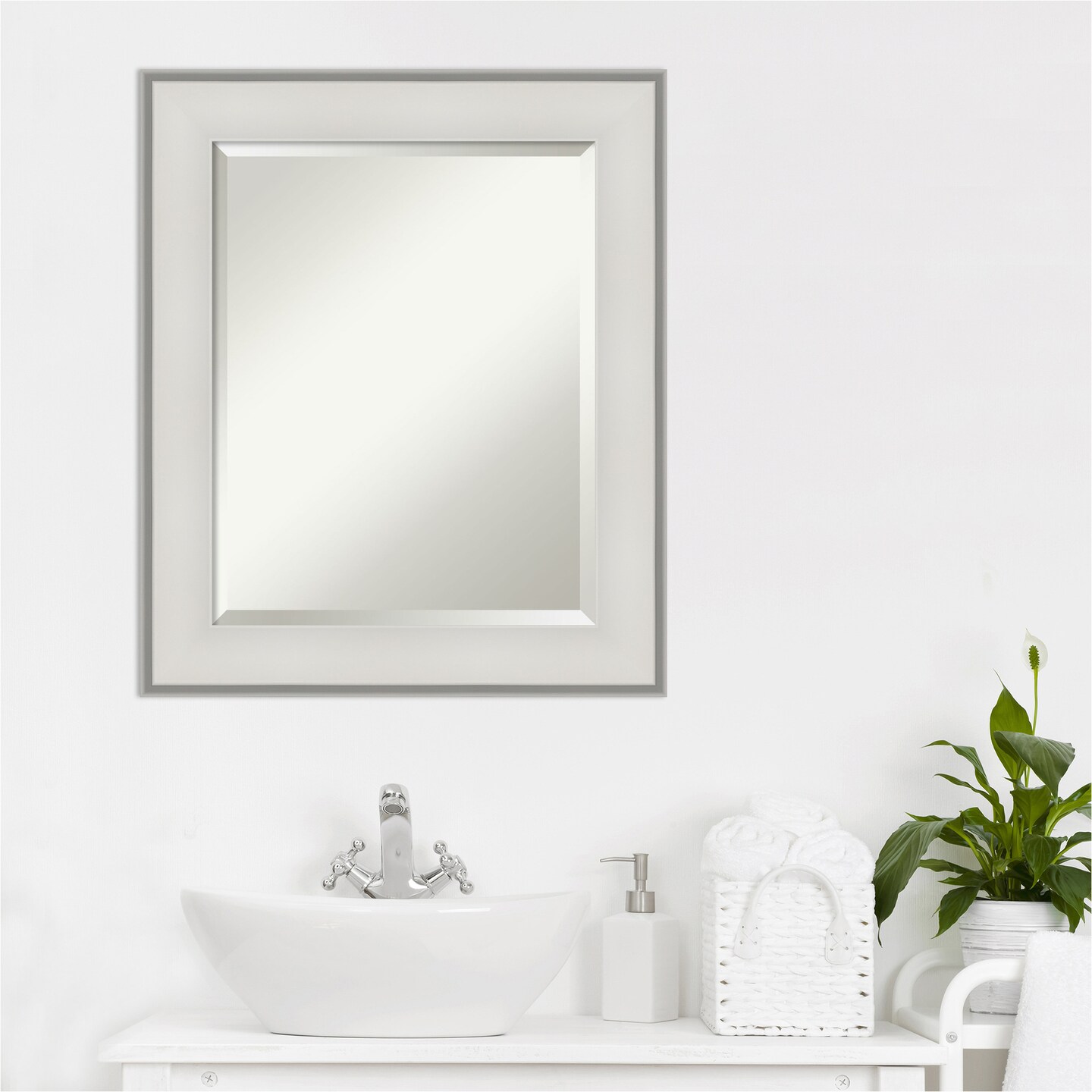 Beveled Bathroom Wall Mirror, Imperial Frame