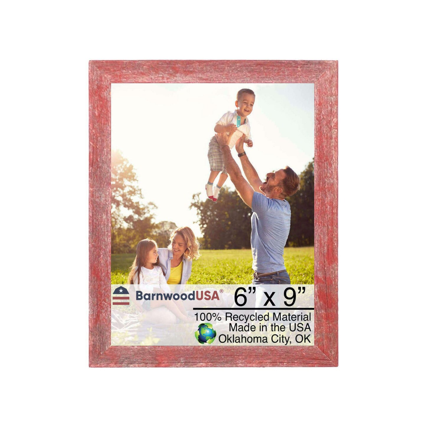 Rustic Farmhouse Standard 6 in. x 9 in. Tabletop Reclaimed Wood Picture Frame