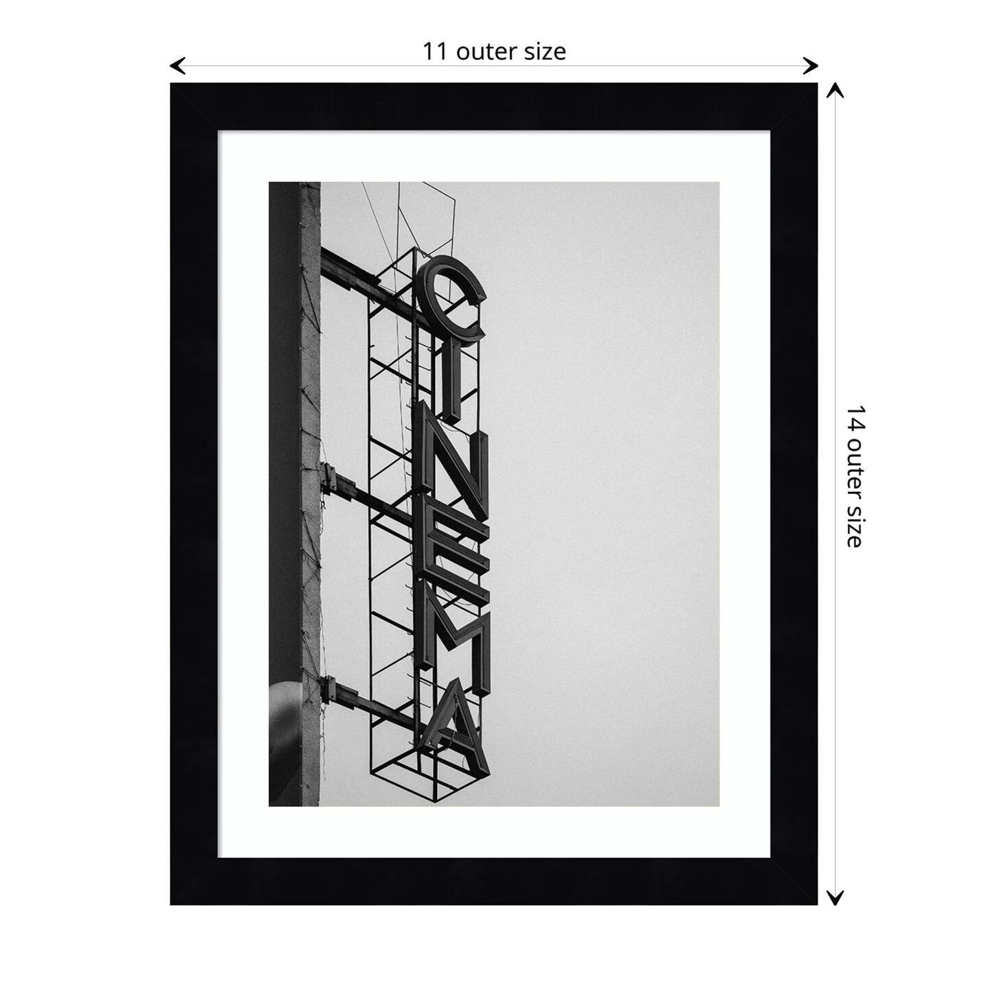 Cinema Marquee Sign by Design Fabrikken Wood Framed Wall Art Print