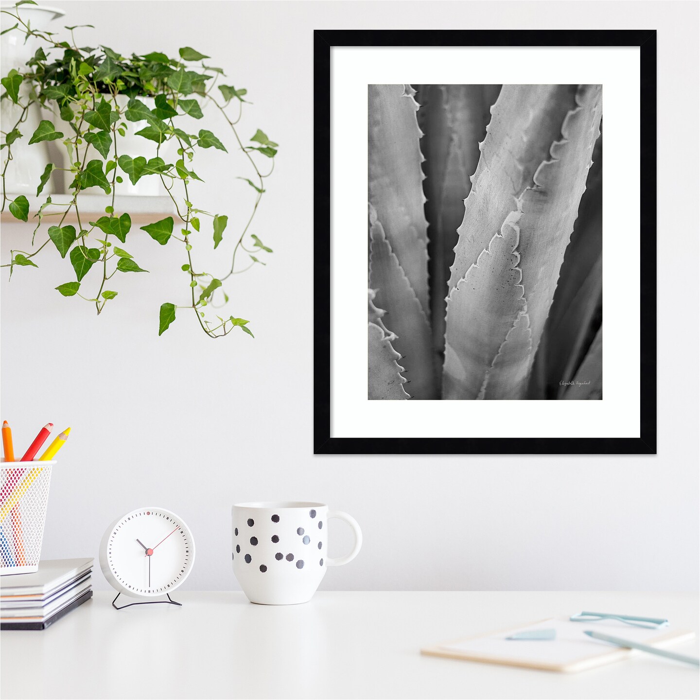Abstract Agave I by Elizabeth Urquhart Wood Framed Wall Art Print