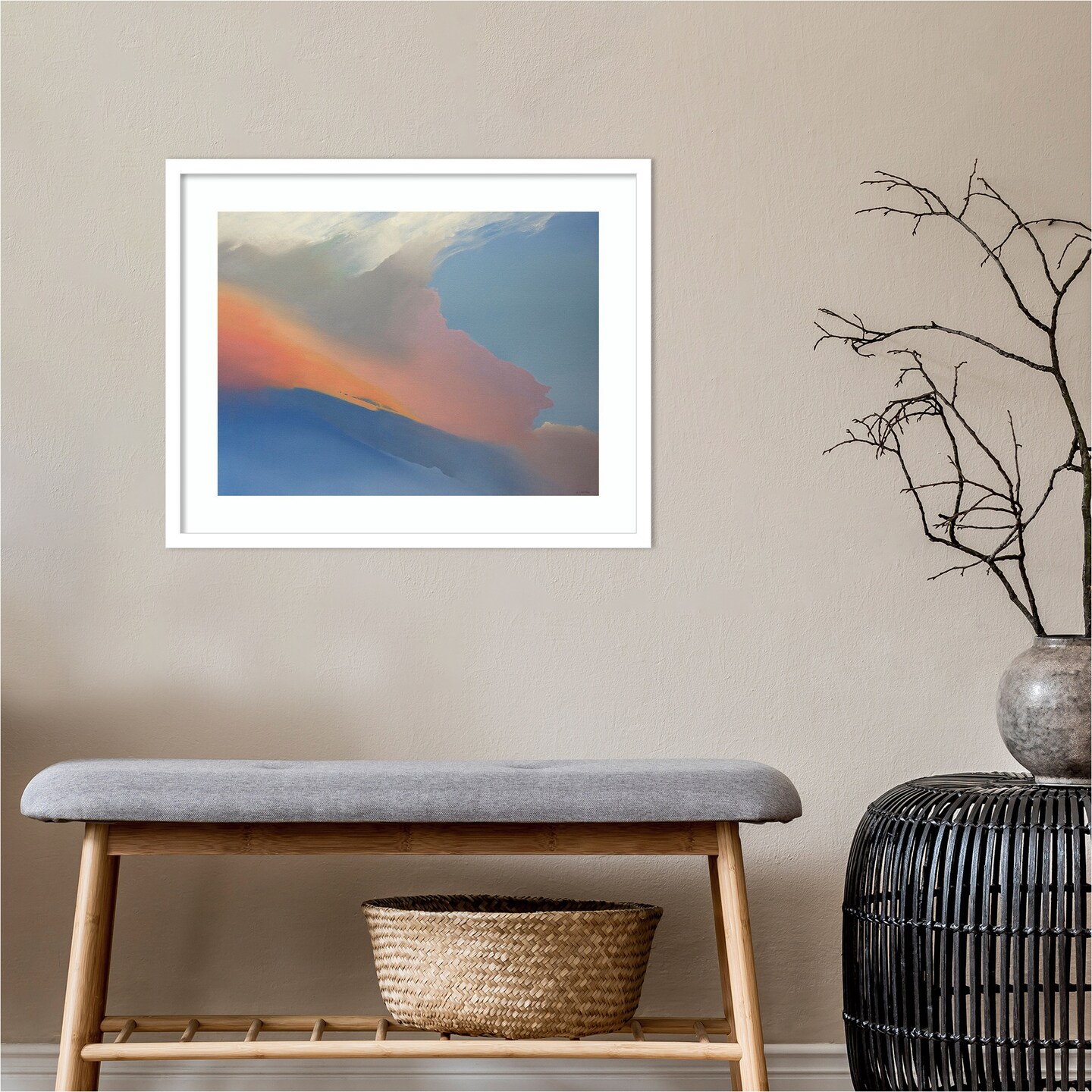Gulfstream Clouds by Cap Pannell Wood Framed Wall Art Print