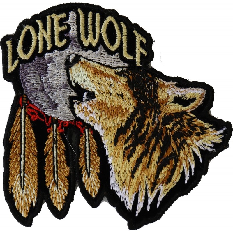 Patch, Embroidered Patch (Iron-On or Sew-On), Lone Wolf Howling At The Moon Nomad, 3.5&#x22; x 3.5&#x22;