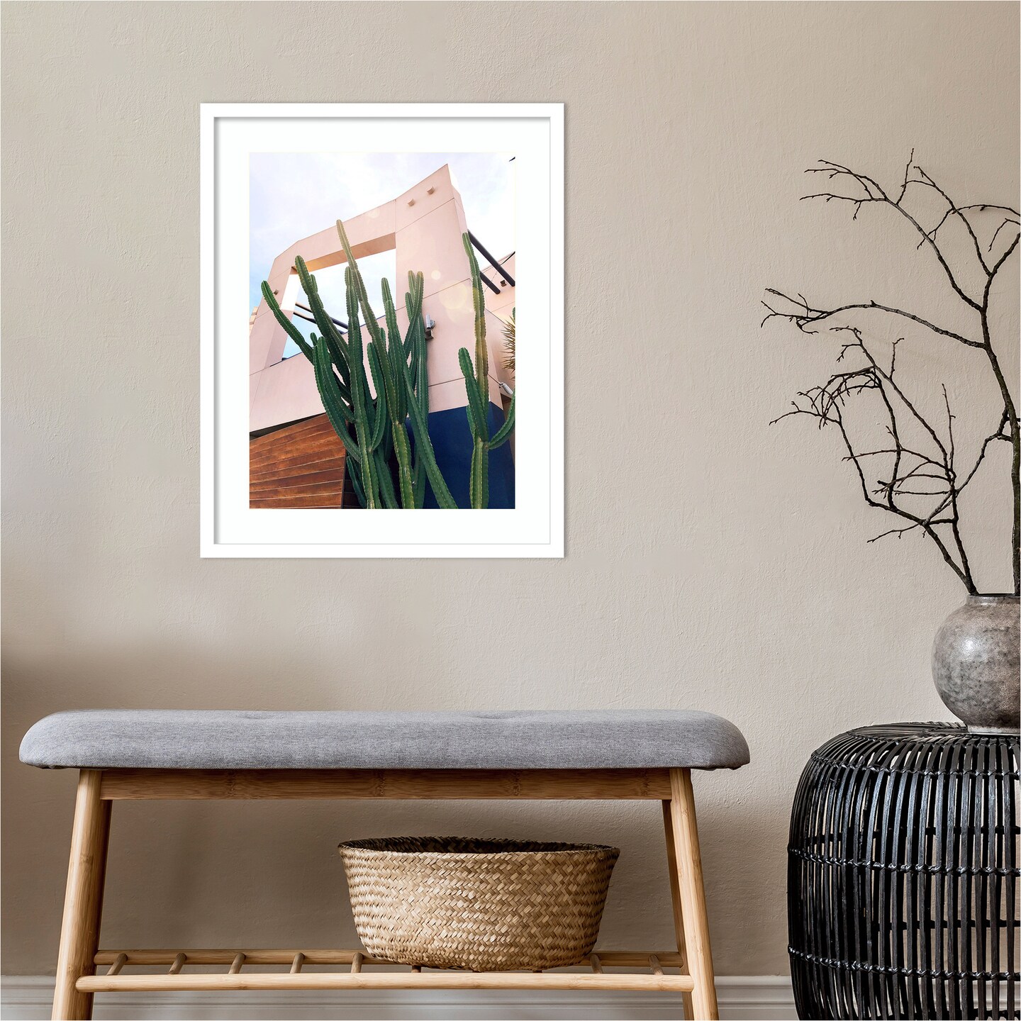 Abbot Kinney Blvd by Rachel Dowd Wood Framed Wall Art Print
