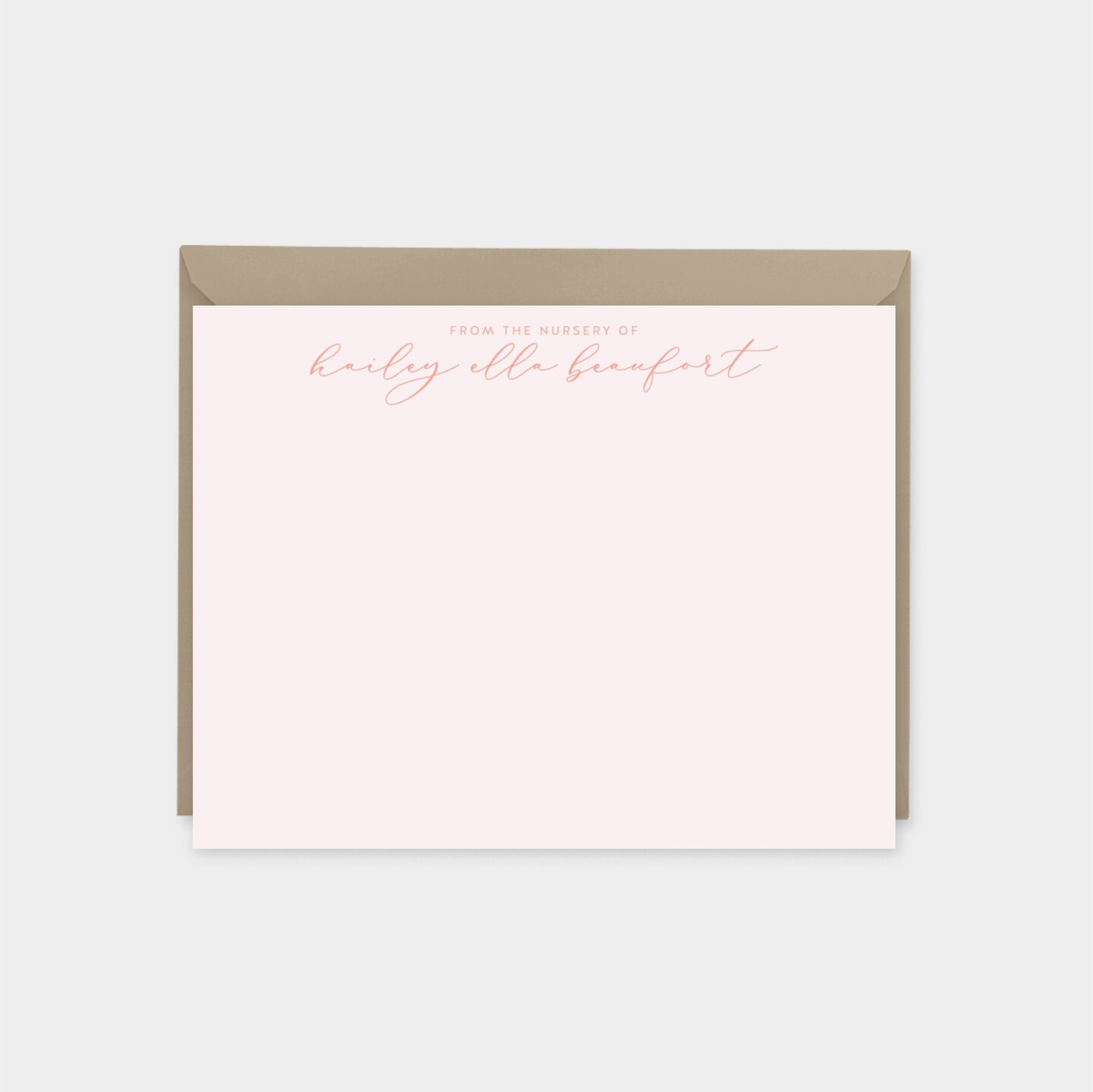 Pink Personalized Note Cards, Stylish Custom Note Cards, New Baby Note