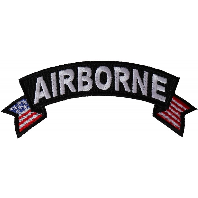 Patch, Small Embroidered Rocker (Iron-On or Sew-On), Army Airborne ...