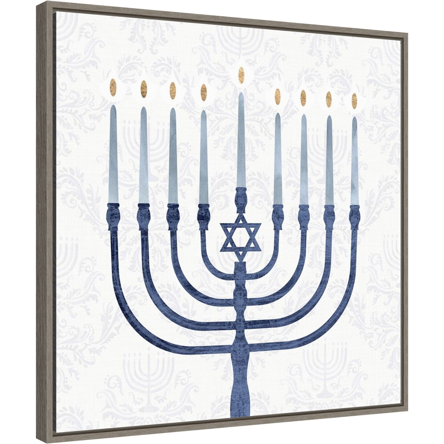 Sophisticated Hanukkah II by Victoria Borges Canvas Wall Art Print Framed
