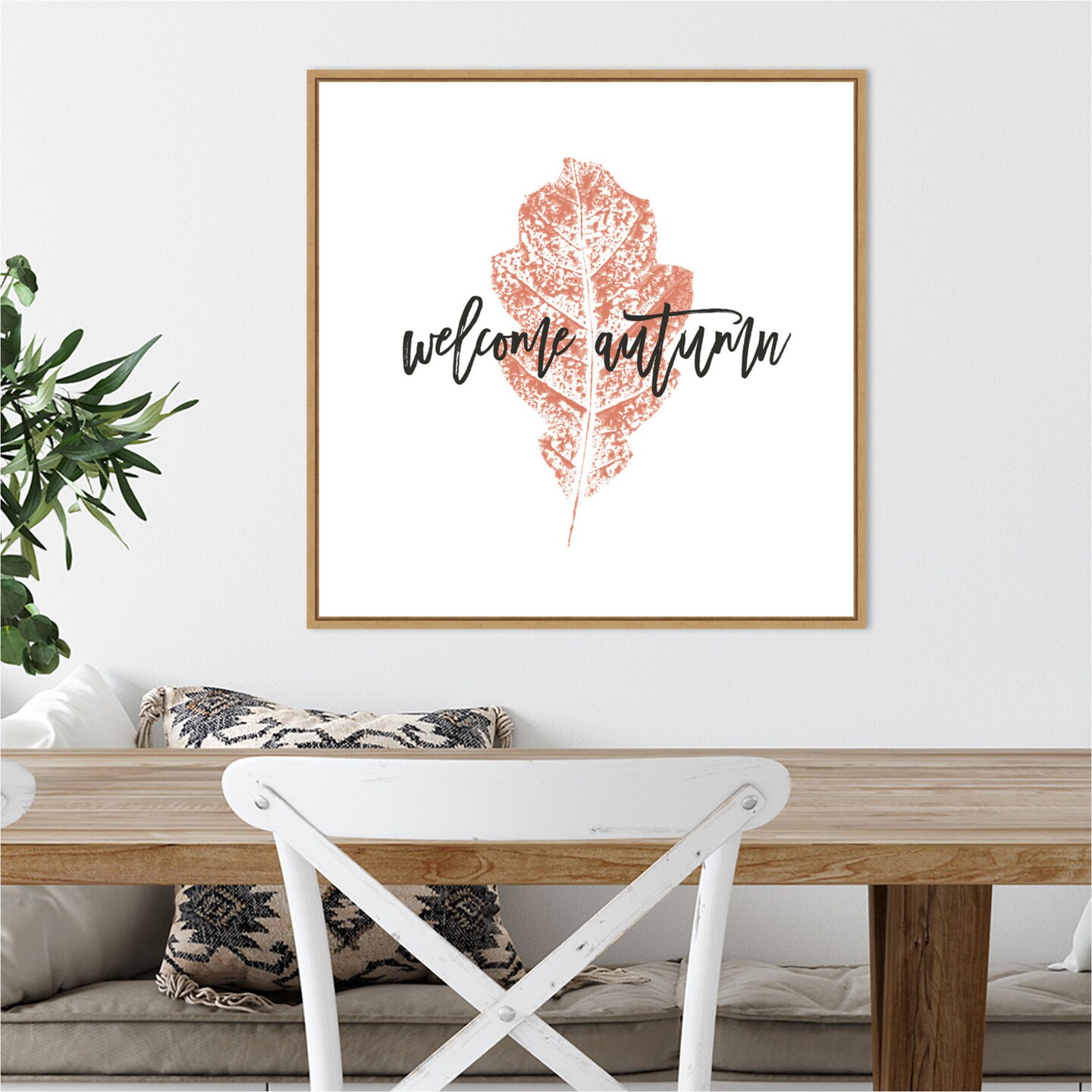 Harvest Sentiments VIII by Moira Hershey 22-in. W x 22-in. H. Canvas Wall Art Print Framed in Natural