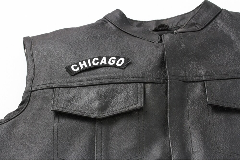 Patch, Small Embroidered Rocker (Iron-On or Sew-On), Chicago Illinois City Patch, 4&#x22; x 1&#x22; Arch