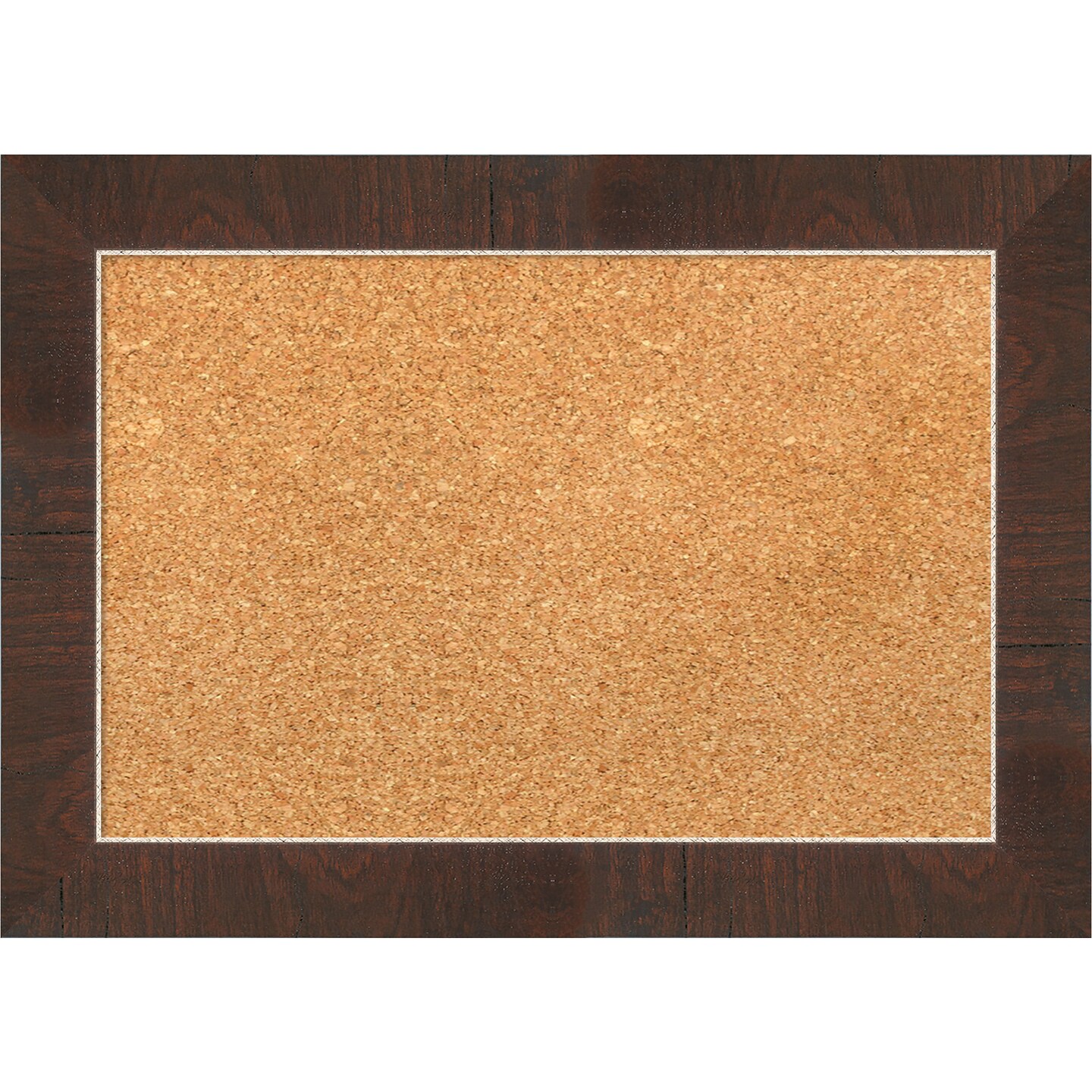 Cork Board, Wildwood Brown Narrow Frame - Bulletin Board, Organization Board, Pin Board