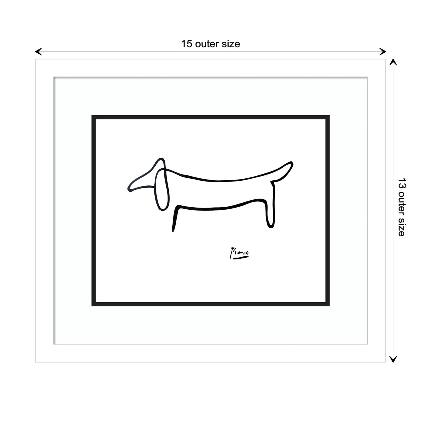 Le Chien (The Dog) by Pablo Picasso Wood Framed Wall Art Print