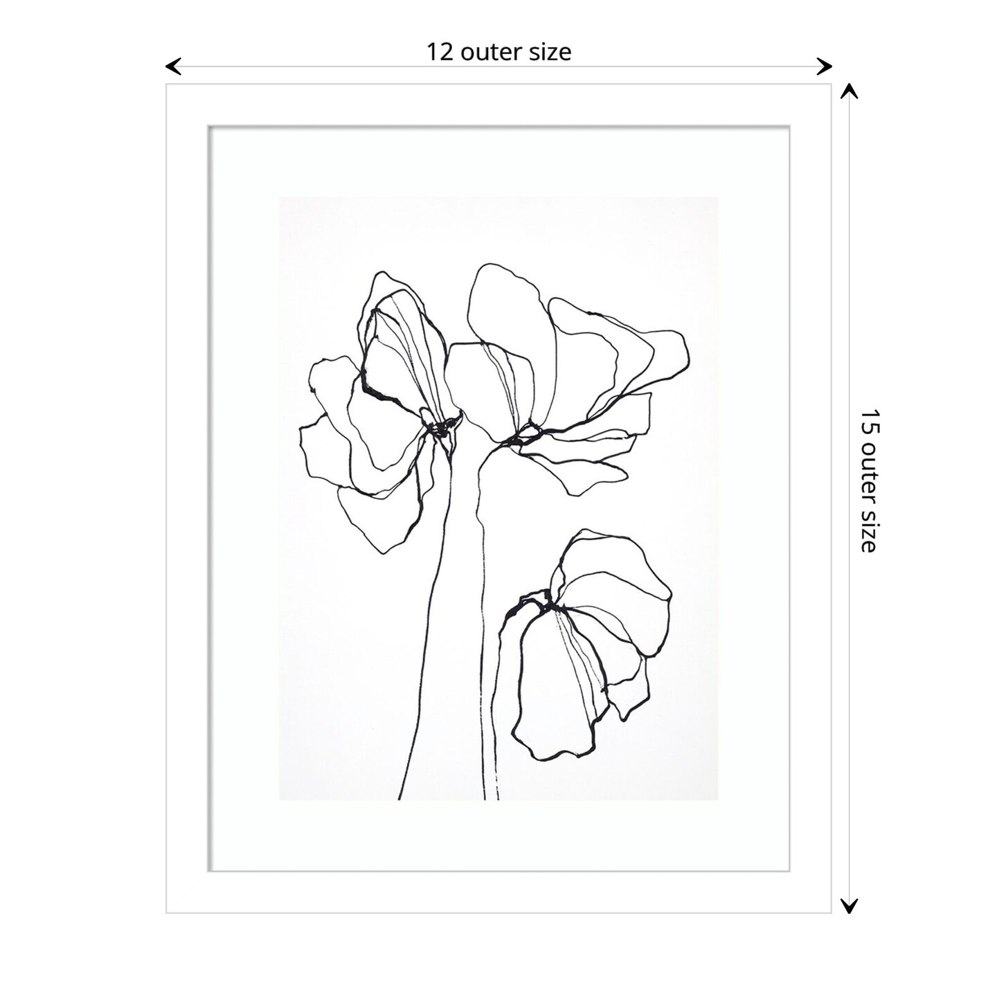 Fine Line 6 (Flower) by Design Fabrikken Wood Framed Wall Art Print Framed Art Michaels