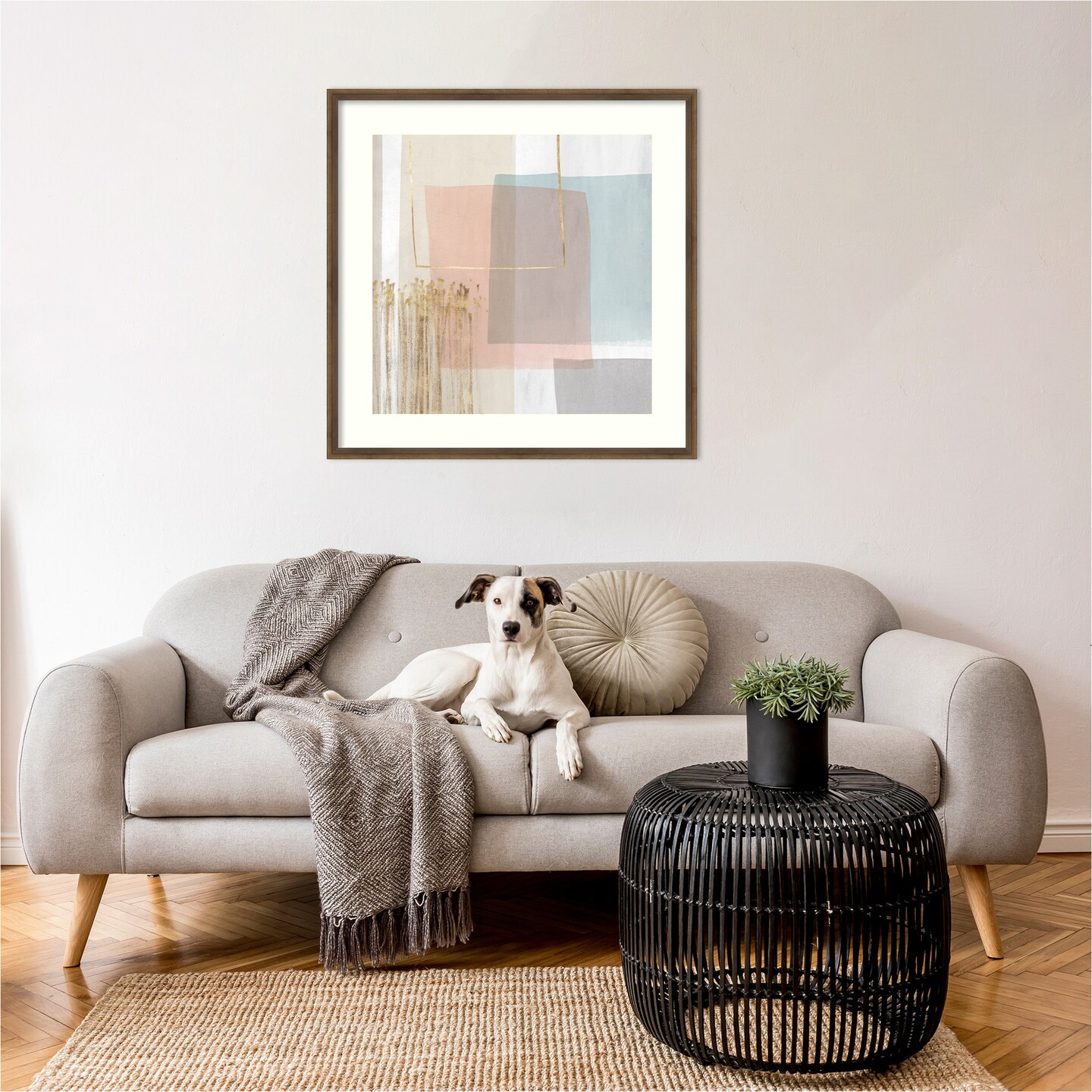 Blushed I by PI Studio Wood Framed Wall Art Print 26 in. W x 26 in. H