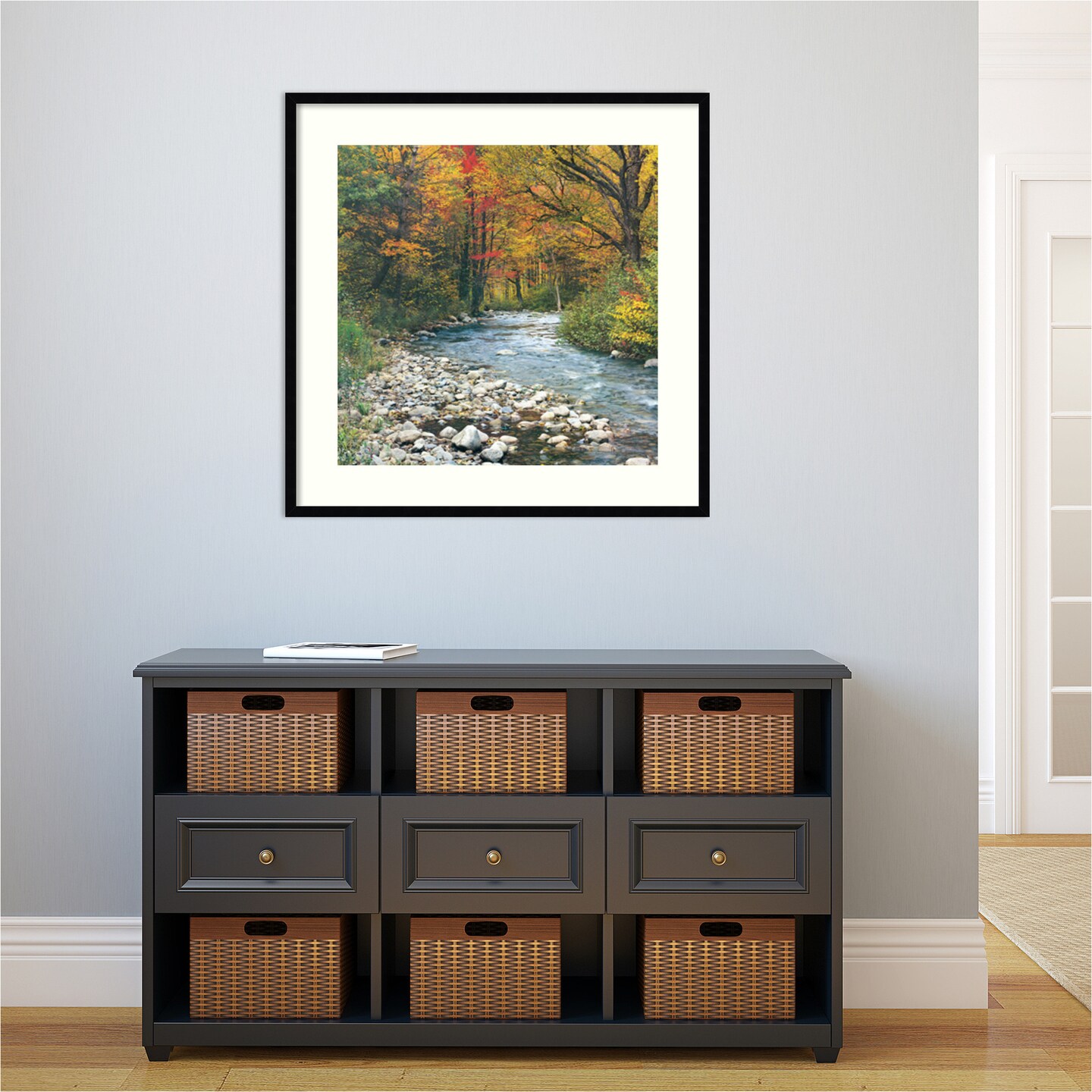 Forest Creek I Wood Framed Wall Art Print