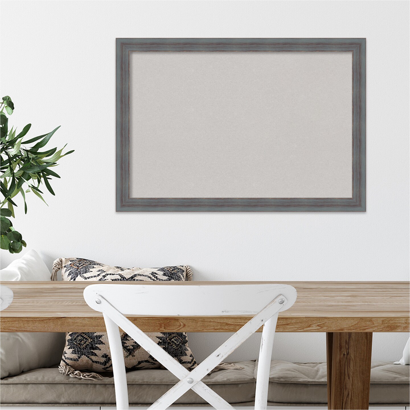 Cork Board, Dixie Blue Grey Rustic Wood Frame - Bulletin Board, Organization Board, Pin Board