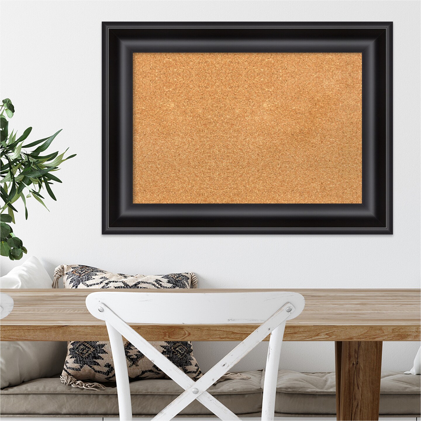 Cork Board, Grand Black Frame - Bulletin Board, Organization Board, Pin Board