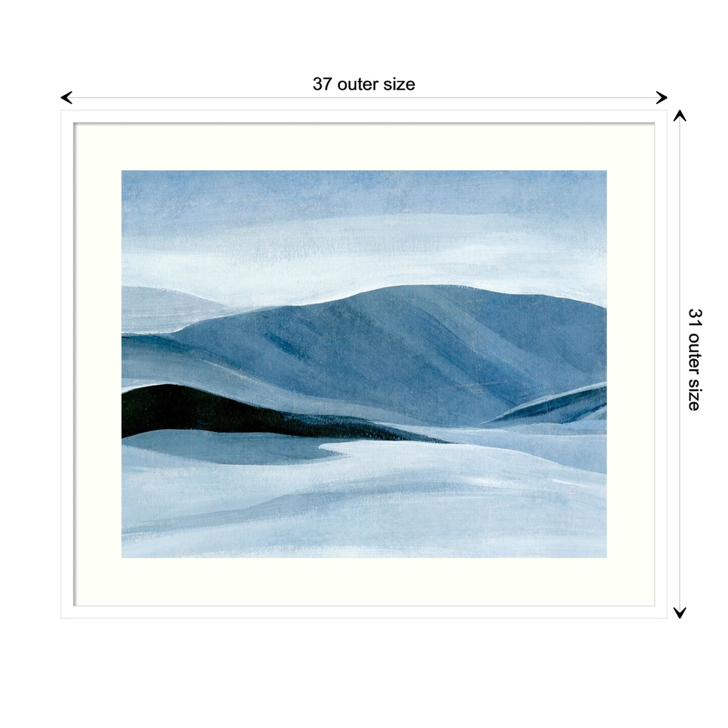 Indigo Range I (Mountain) by Annie Warren Wood Framed Wall Art Print