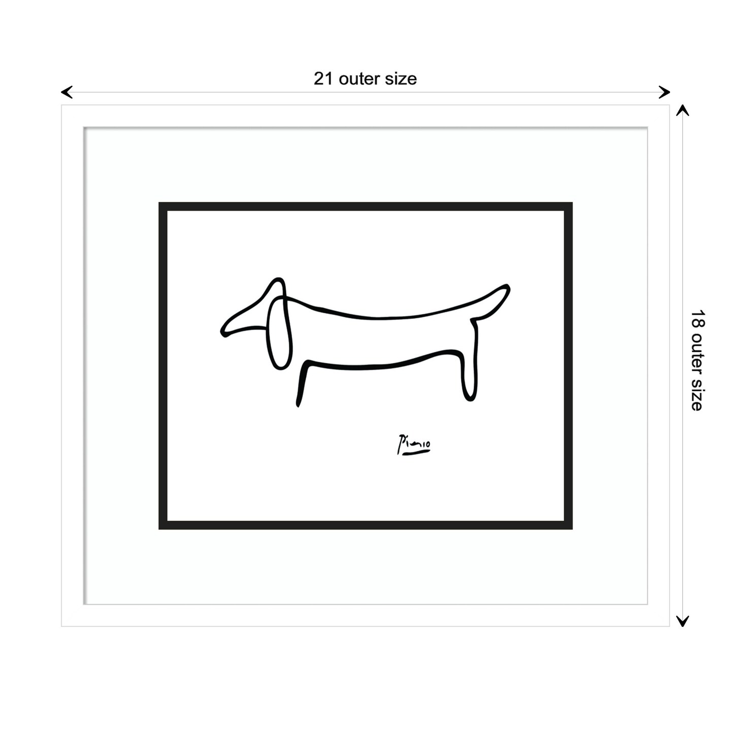 Le Chien (The Dog) by Pablo Picasso Wood Framed Wall Art Print