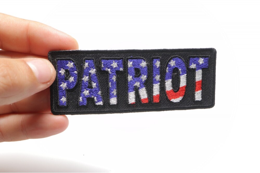 Patch, Embroidered Patch (Iron-On or Sew-On), Patriot United States Flag, 4&#x22; x 1.5&#x22;