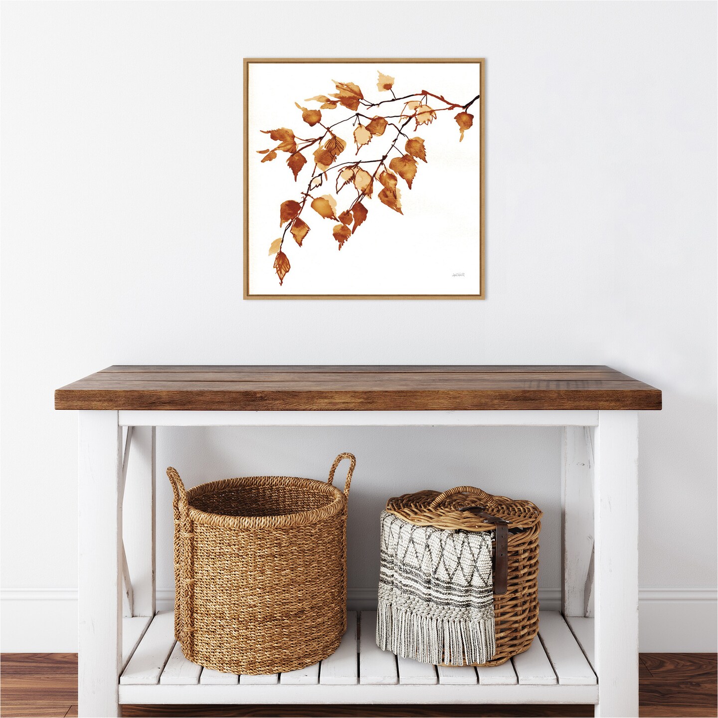 Colors of the Fall VIII by Anne Tavoletti 22-in. W x 22-in. H. Canvas Wall Art Print Framed in Natural