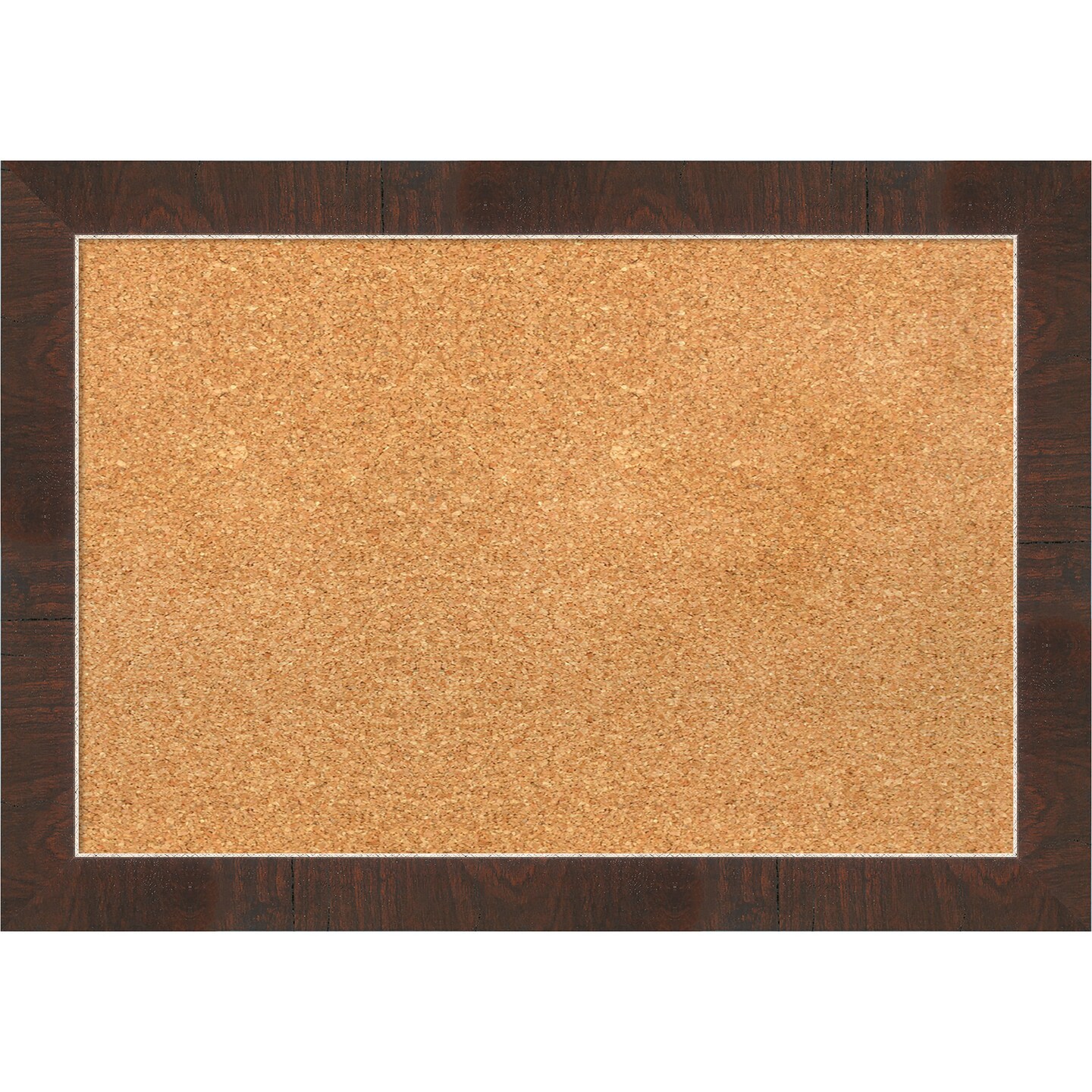 Cork Board, Wildwood Brown Narrow Frame - Bulletin Board, Organization Board, Pin Board