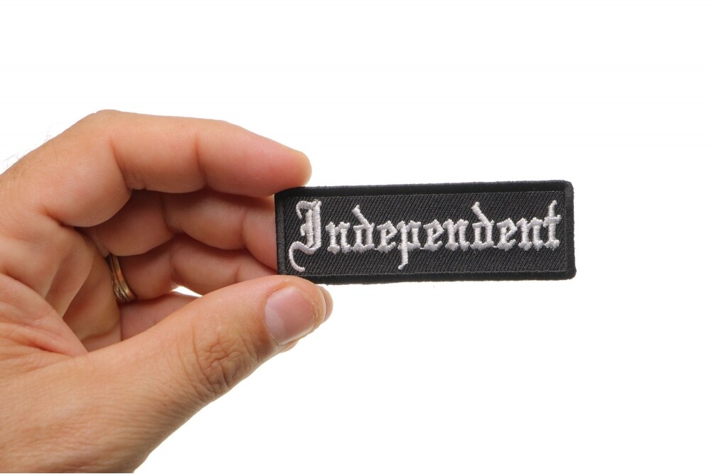 Patch, Embroidered Patch (Iron-On or Sew-On), Club Rank Position, Independent Old School Retro Chopper (White on Black), 3&#x22; x 1&#x22;