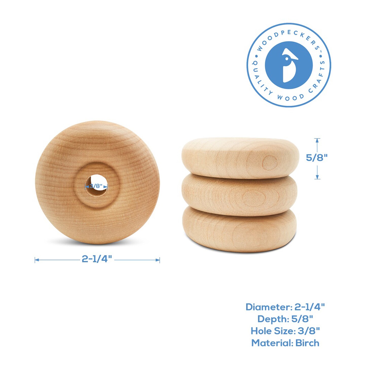 Classic Mini Wood Wheels, Multiple Sizes Available, Craft | Woodpeckers