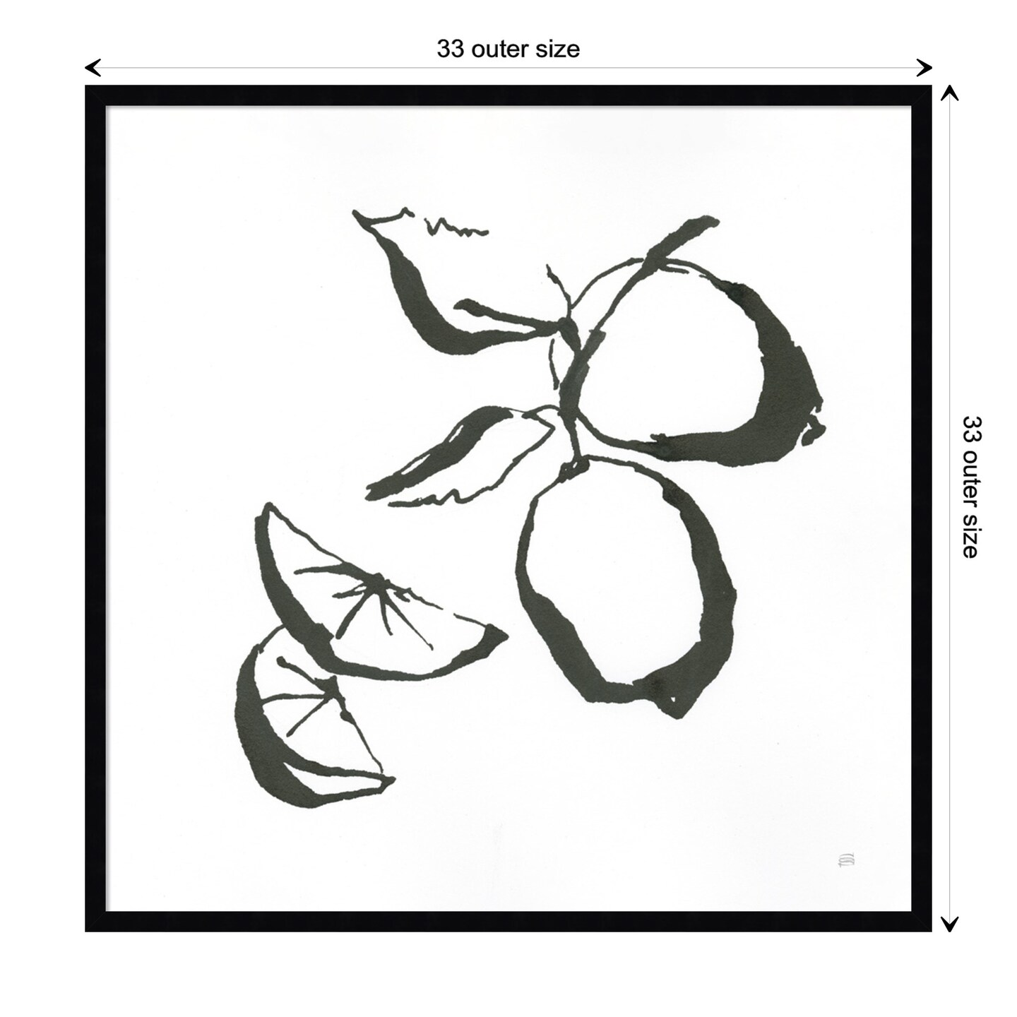 Limes BW by Chris Paschke Wood Framed Wall Art Print