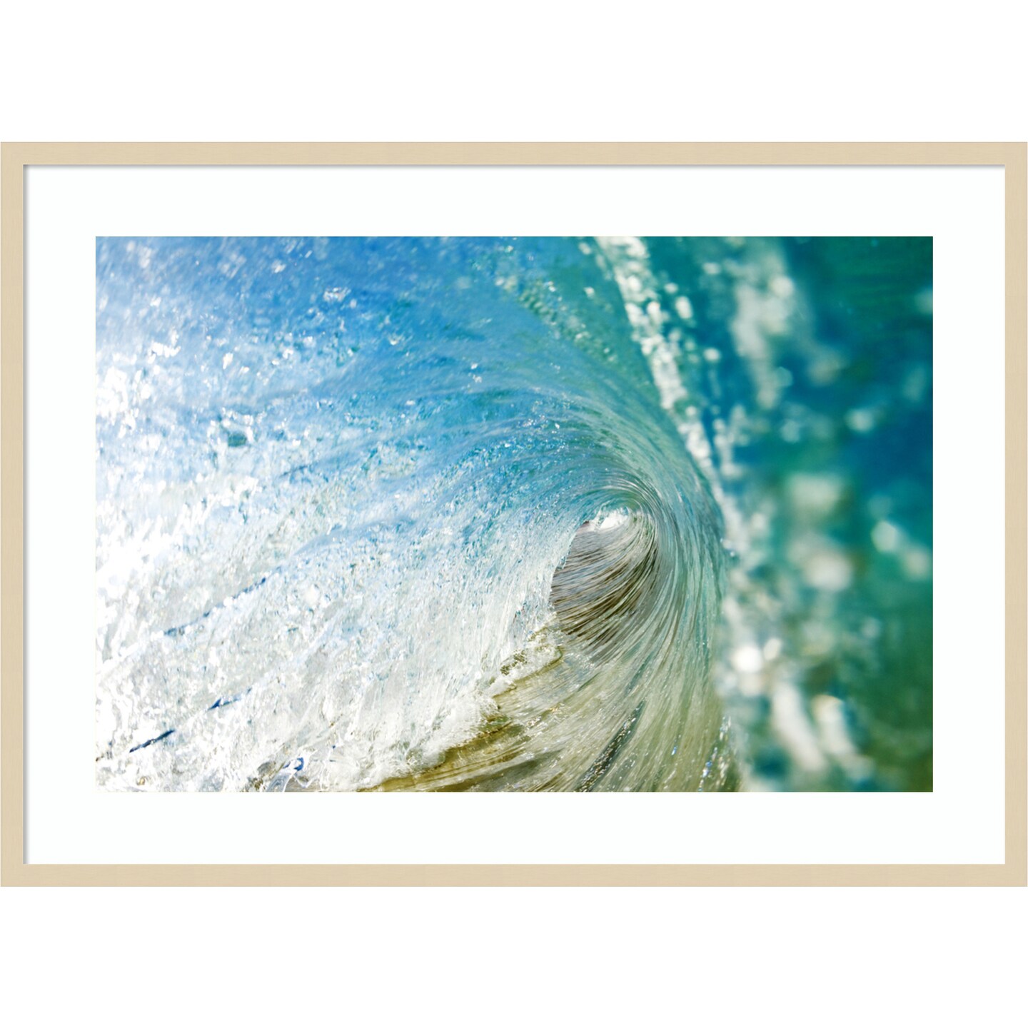 Beautiful Hawaiian Wave by Design Pics Danita Delimont Wood Framed Wall Art Print 41 in. W x 30 in. H