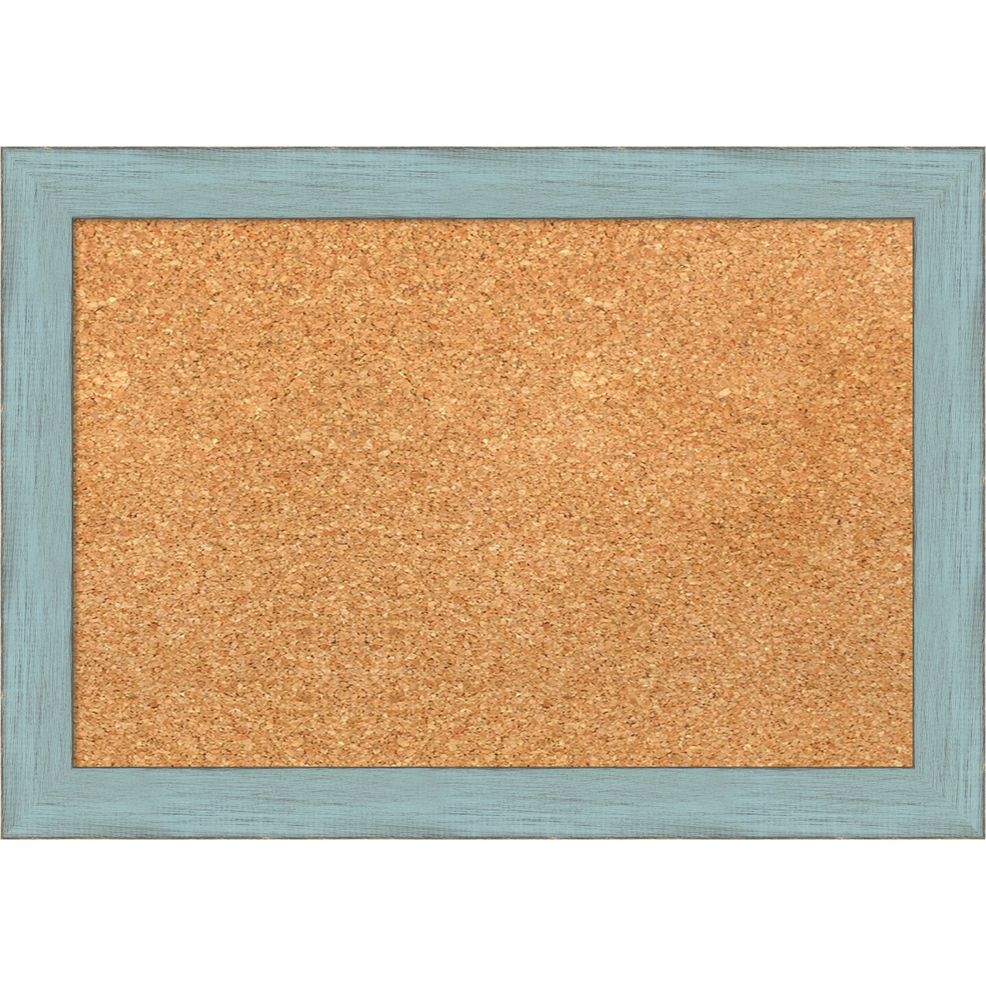 Cork Board, Sky Blue Rustic Wood Frame - Bulletin Board, Organization Board, Pin Board